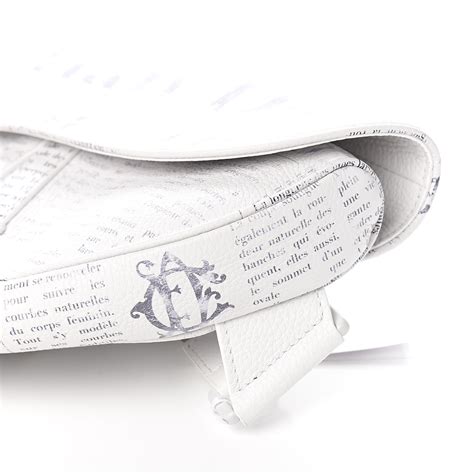 white newspaper print dior and daniel arsham calfskin saddle bag|CHRISTIAN DIOR X DANIEL ARSHAM Grained .